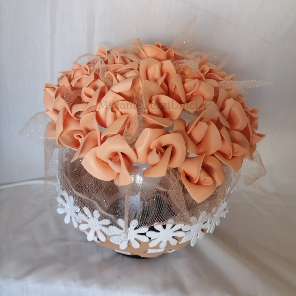 Lampada "Cesto di boccioli di rosa pesco" - immagine 2
