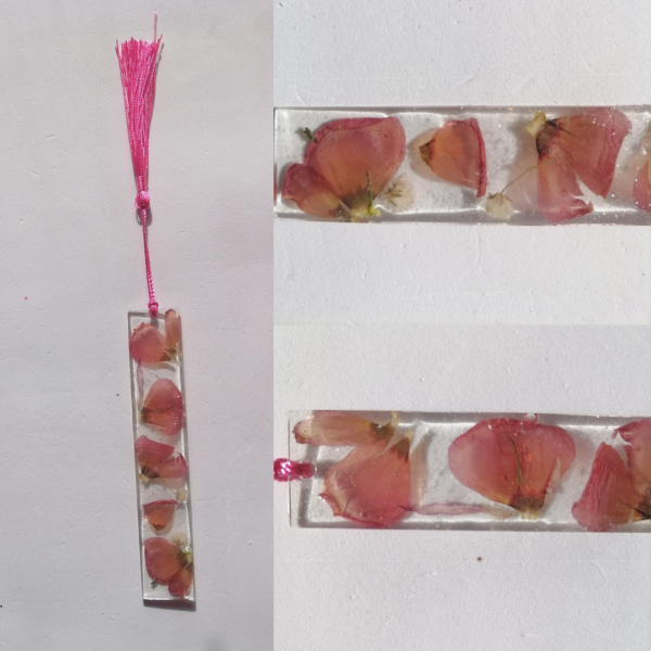 Segnalibro "Petali di fiori" in resina - immagine 9