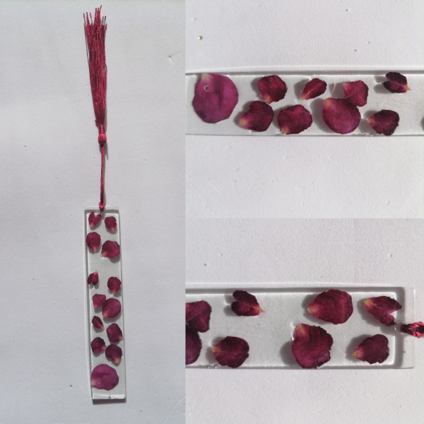 Segnalibro "Petali di fiori" in resina - immagine 3