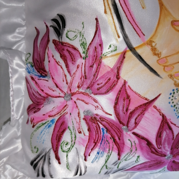 Cuscino "Ballerina di Charleston" dipinto a mano - immagine 4