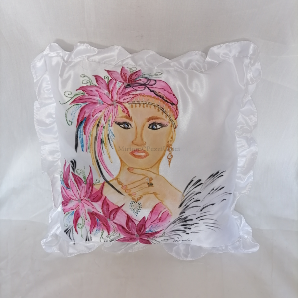 Cuscino "Ballerina di Charleston" dipinto a mano