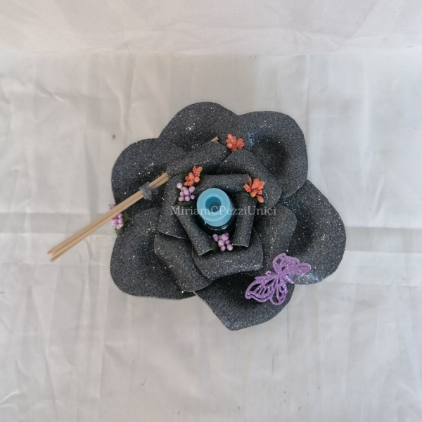 Profumatore "Rosa grigio glitter"