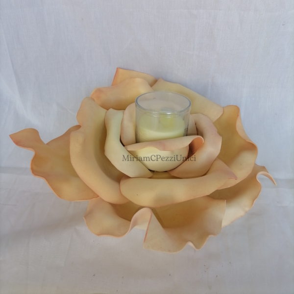 Porta candela "Rosa crema" - immagine 2