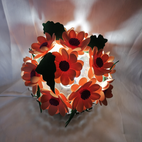 Lampada "Cesto di margherite color pesco" - immagine 4