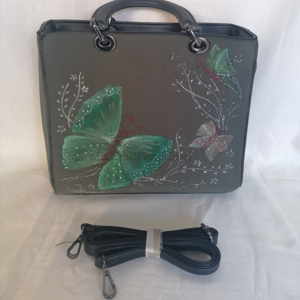 Borsa "Farfalle" dipinta a mano - immagine 2