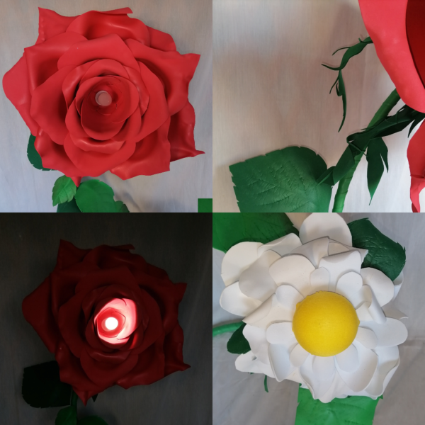Lampada "Rosa gigante con margherita" - immagine 2