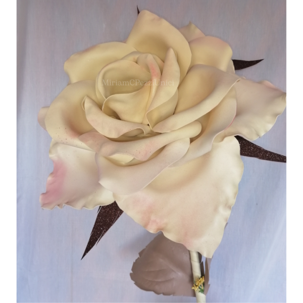 Lampada "Rosa color crema con bocciolo" - immagine 4