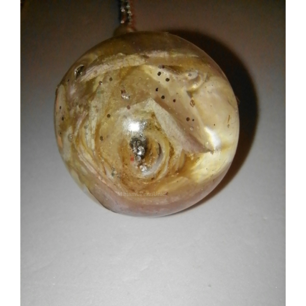 Collana "Boccioli di veri fiori vetrificati" sfera grande - immagine 5