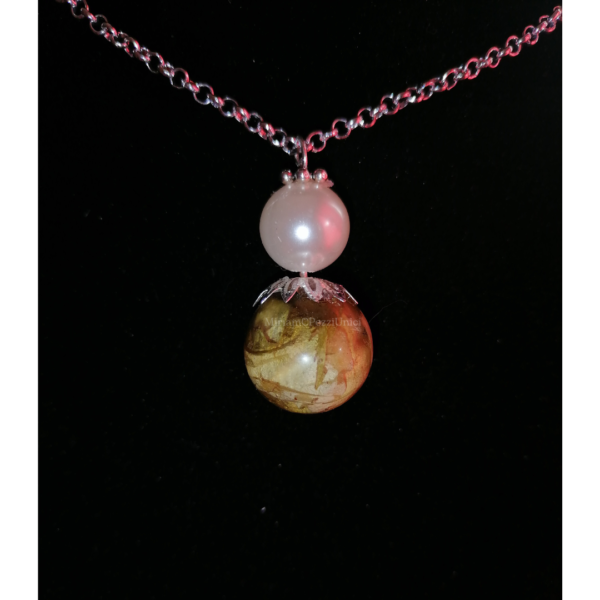 Collane "Boccioli di fiori veri vetrificati" sfera piccola - immagine 8