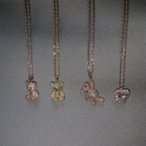 Girocollo orsetto con strass e cuore punto luce