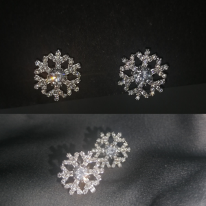 Orecchini fiocco di neve con strass