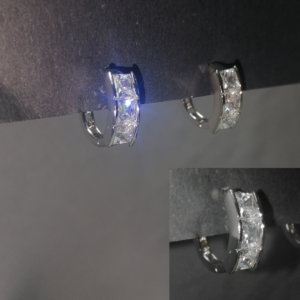 Orecchini mezzo cerchio punto luce