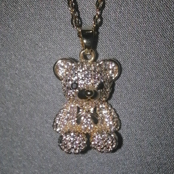 Girocollo orsetto con strass e cuore punto luce - immagine 3