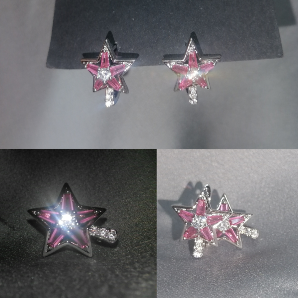 Orecchini stella rosa