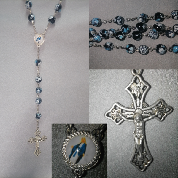 Rosario con perle in resina