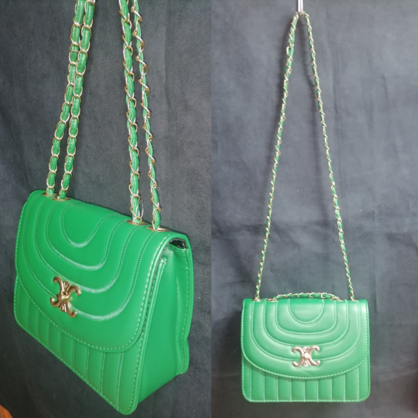 Borsa con tracolla bianca - verde - immagine 3