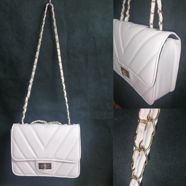 Borsa con tracolla bianca - verde - immagine 2