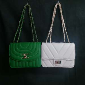Borsa con tracolla bianca - verde