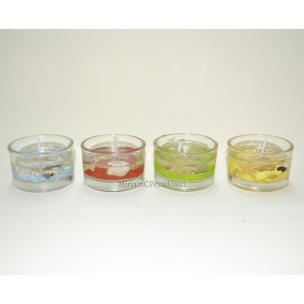 Piccole candele gel tema mare