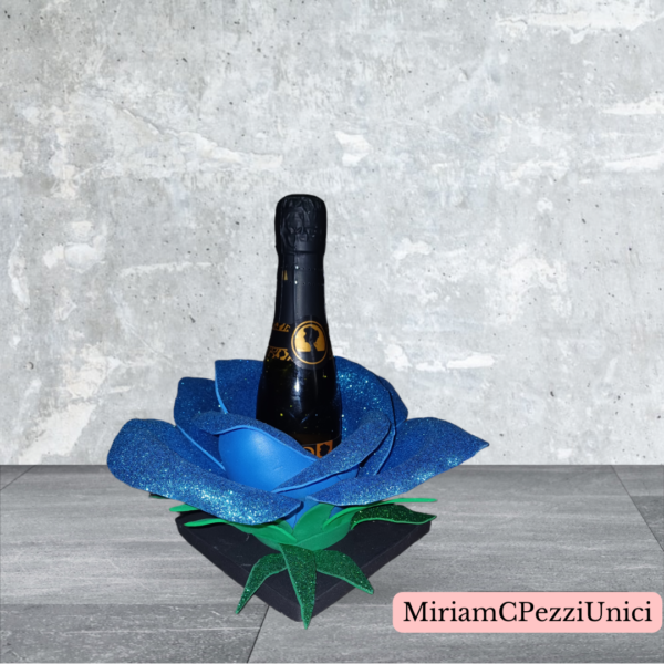 porta bottiglia piccola _centro tavola rosa turchese glitter_senza bottiglia (piccola) - immagine 2