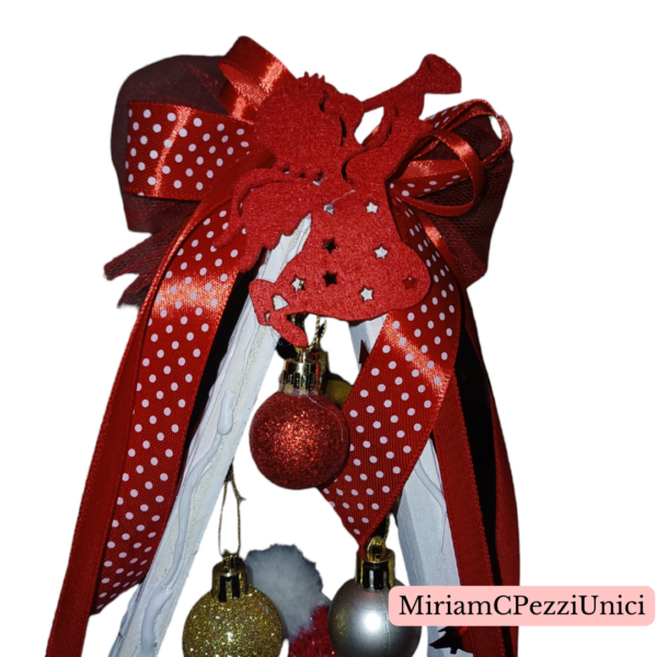 alberello bianco in legno con pupazzo di Natale - immagine 3