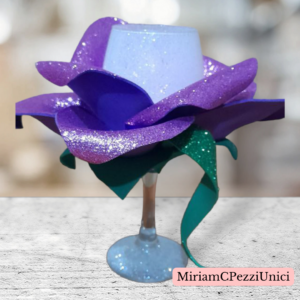 calice bianco e rosa lilla glitter. porta candele o altro